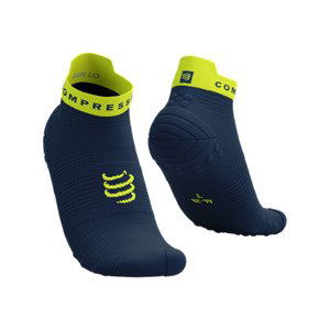 COMPRESSPORT Cyklistické ponožky členkové - PRO RACING V4.0 RUN LOW - modrá/žltá