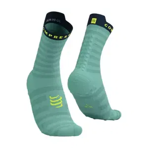 COMPRESSPORT Cyklistické ponožky klasické - PRO RACING SOCKS V4.0 ULTRALIGHT RUN - svetlo modrá/modrá 35-38