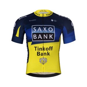 BONAVELO Cyklistický dres s krátkym rukávom - SAXO BANK TINKOFF - modrá/žltá S