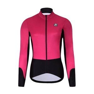 HOLOKOLO Cyklistická zateplená bunda - CLASSIC LADY - ružová/čierna XL