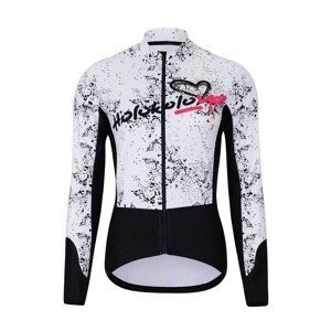 HOLOKOLO Cyklistická zateplená bunda - GRAFFITI LADY - čierna/biela 2XL