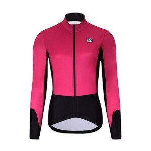 HOLOKOLO Cyklistická zateplená bunda - CLASSIC LADY - čierna/ružová 2XL