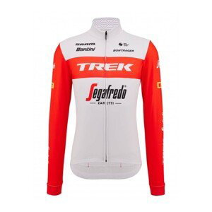 SANTINI Cyklistický dres s dlhým rukávom zimný - TREK SEGAFREDO 2023 WINTER - červená/biela XL