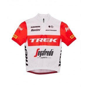 SANTINI Cyklistický dres s krátkym rukávom - TREK 2023 KIDS - červená/biela
