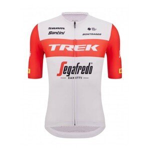 SANTINI Cyklistický dres s krátkym rukávom - TREK SEGAFREDO 2023 FAN LINE - červená/biela
