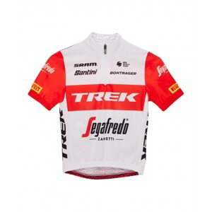 SANTINI Cyklistický dres s krátkym rukávom - TREK 2023 KIDS - červená/biela 5Y