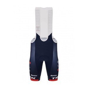 SANTINI Cyklistické nohavice krátke s trakmi - TREK SEGAFREDO 2023 FAN LINE - červená/modrá XL