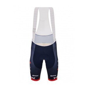 SANTINI Cyklistické nohavice krátke s trakmi - TREK SEGAFREDO 2023 ORIGINAL - modrá/červená XL