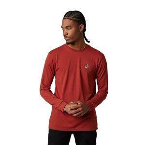 FOX Cyklistické tričko s dlhým rukávom - FINISHER - červená L