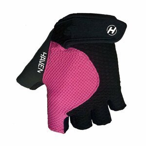 HAVEN Cyklistické rukavice krátkoprsté - KIOWA SHORT - čierna/ružová M