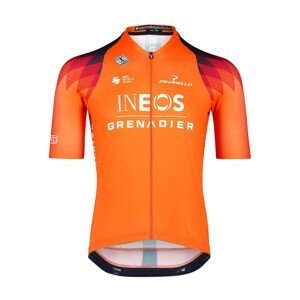 BIORACER Cyklistický dres s krátkym rukávom - INEOS GRENADIERS 2023 ICON TRAINING - modrá/oranžová 2XL
