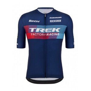 SANTINI Cyklistický dres s krátkym rukávom - TREK 2023 FACTORY RACING - modrá XL