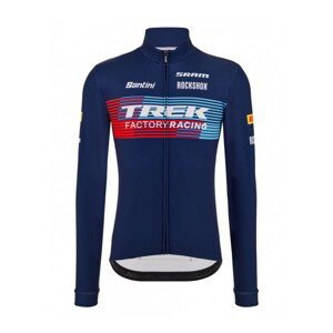 SANTINI Cyklistický dres s dlhým rukávom zimný - TREK 2023 FACTORY RACING WINTER - modrá L