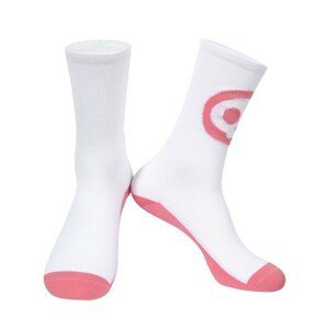 MONTON Cyklistické ponožky klasické - SKULL - ružová/biela UNI