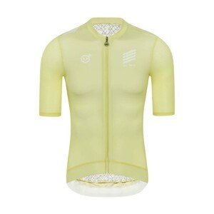 MONTON Cyklistický dres s krátkym rukávom - SKULL III - žltá/biela