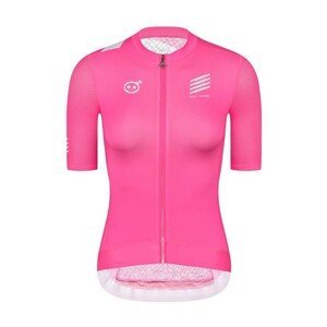 MONTON Cyklistický dres s krátkym rukávom - SKULL III LADY - ružová/biela S