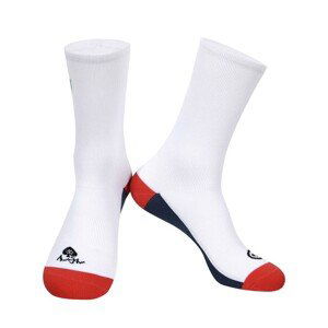 MONTON Cyklistické ponožky klasické - SKULL BADCAT - červená/modrá/biela UNI
