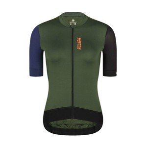 MONTON Cyklistický dres s krátkym rukávom - TRAVELER EVO LADY - modrá/zelená/čierna M