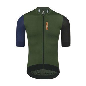 MONTON Cyklistický dres s krátkym rukávom - TRAVELER EVO - modrá/čierna/zelená M