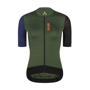 MONTON Cyklistický dres s krátkym rukávom - TRAVELER EVO LADY - zelená/čierna/modrá S