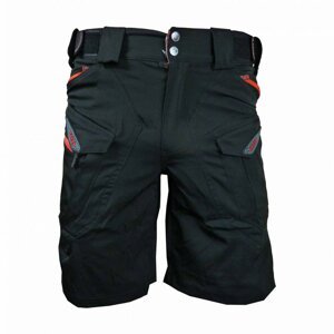 HAVEN Cyklistické nohavice krátke bez trakov - CUBES BLACKIES - červená/čierna S