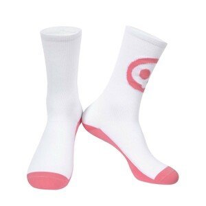 MONTON Cyklistické ponožky klasické - SKULL LADY - biela/ružová UNI