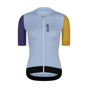 MONTON Cyklistický dres s krátkym rukávom - TRAVELER EVO LADY - žltá/fialová/modrá L