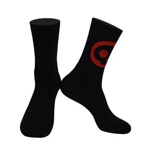 MONTON Cyklistické ponožky klasické - SKULL - červená/čierna