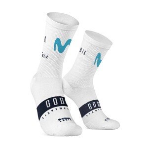 GOBIK Cyklistické ponožky klasické - MOVISTAR LIGHTWEIGHT - biela/modrá