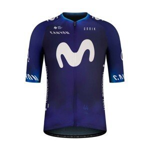 GOBIK Cyklistický dres s krátkym rukávom - MOVISTAR 23 ODYSSEY - biela/modrá 2XL