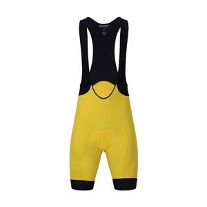 HOLOKOLO Cyklistické nohavice krátke s trakmi - ELITE - čierna/žltá 4XL