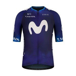 GOBIK Cyklistický dres s krátkym rukávom - MOVISTAR 23 ODYSSEY - biela/modrá XL