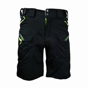 HAVEN Cyklistické nohavice krátke bez trakov - CUBES BLACKIES - zelená/čierna 2XL