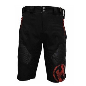 HAVEN Cyklistické nohavice krátke bez trakov - RAINBRAIN - čierna/červená 2XL