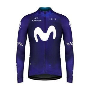 GOBIK Cyklistický dres s dlhým rukávom zimný - MOVISTAR 2023 PACER - modrá/biela M