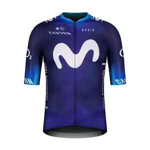 GOBIK Cyklistický dres s krátkym rukávom - MOVISTAR 23 INFINITY - biela/modrá L