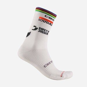 CASTELLI Cyklistické ponožky klasické - SOUDAL QUICK-STEP 23 - biela L-XL