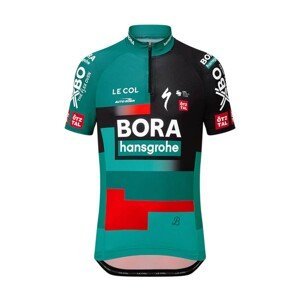 LE COL Cyklistický dres s krátkym rukávom - BORA HANSGROHE 23 K - šedá/zelená 10-11Y