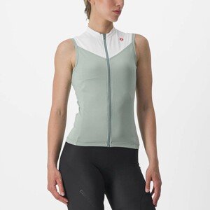 CASTELLI Cyklistický dres bez rukávov - SOLARIS LADY - zelená/ivory M