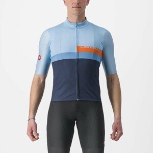 CASTELLI Cyklistický dres s krátkym rukávom - A BLOCCO - modrá/oranžová XL