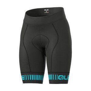 ALÉ Cyklistické nohavice krátke bez trakov - PRR STRADA LADY - čierna/tyrkysová XL