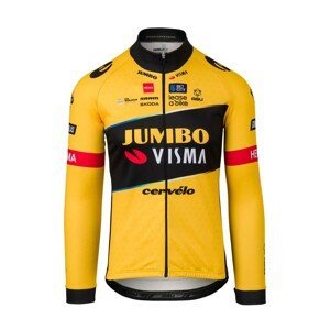 AGU Cyklistický dres s dlhým rukávom letný - JUMBO-VISMA 2023 - žltá/čierna
