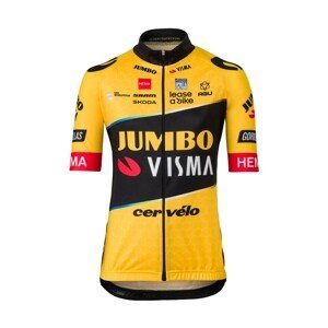 AGU Cyklistický dres s krátkym rukávom - JUMBO-VISMA 23 KIDS - žltá/čierna 140 cm
