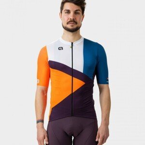 ALÉ Cyklistický dres s krátkym rukávom - NEXT - oranžová/modrá/biela/čierna XL