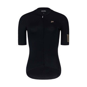 HOLOKOLO Cyklistický dres s krátkym rukávom - VICTORIOUS GOLD LADY - čierna M