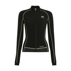 BIEMME Cyklistický dres s dlhým rukávom zimný - FLEX LADY WINTER  - čierna/zelená XS
