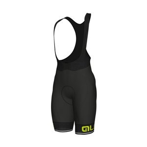 ALÉ Cyklistické nohavice krátke s trakmi - CORSA - žltá/čierna 5XL