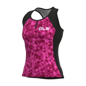 ALÉ Cyklistický dres bez rukávov - SOLID TRIANGLES LADY - ružová/fialová XL