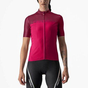 CASTELLI Cyklistický dres s krátkym rukávom - VELOCISSIMA LADY - červená/ružová L