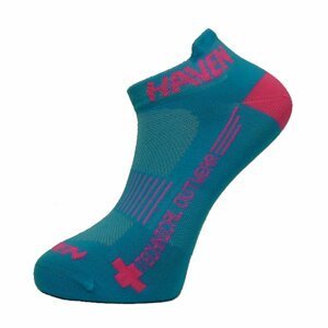 HAVEN Cyklistické ponožky klasické - SNAKE SILVER NEO - ružová/modrá 40-41